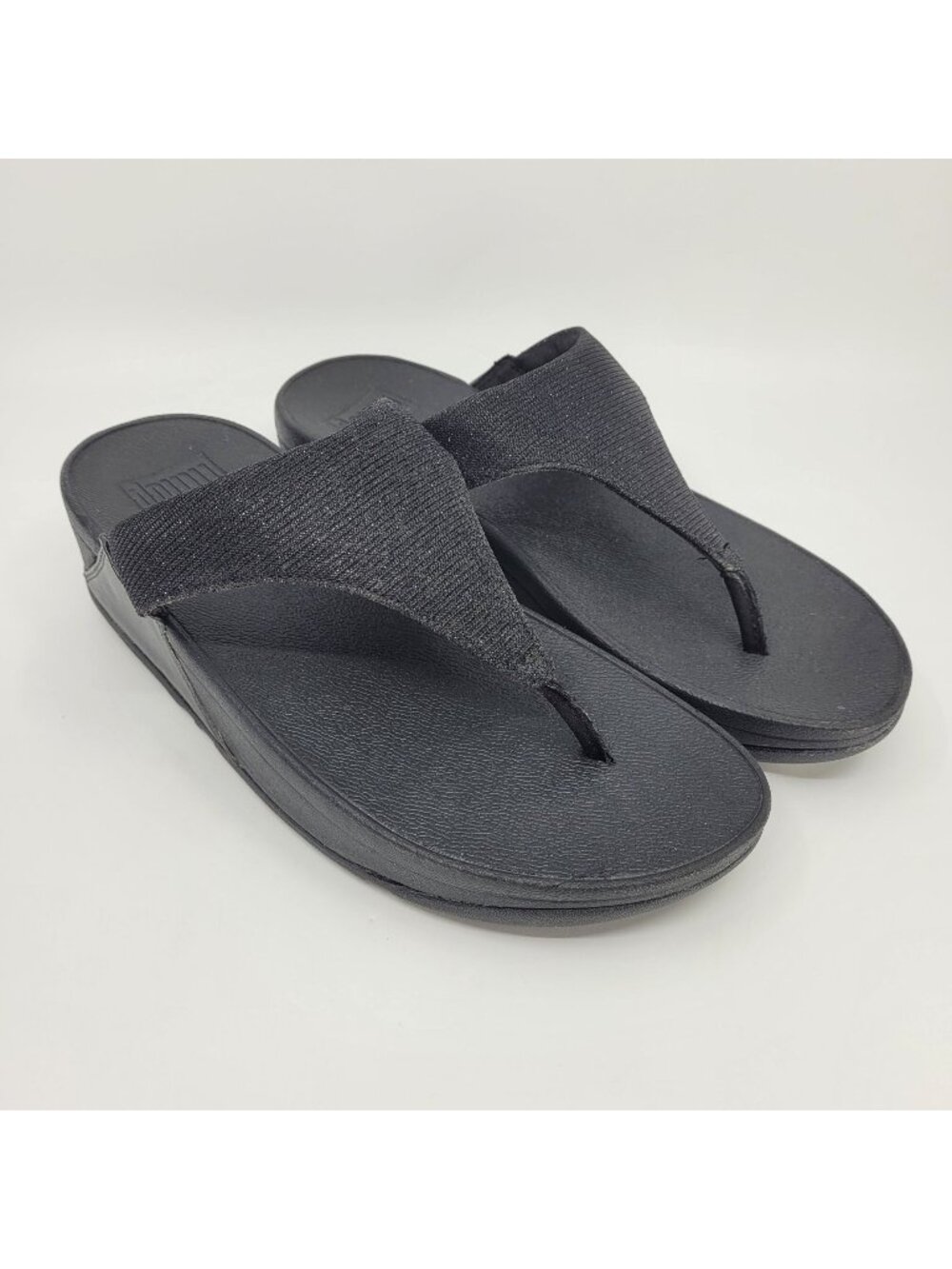 FitFlop Lulu Shimmerlux Toe-Post Sandals Glitz Mesh Women's Size 6